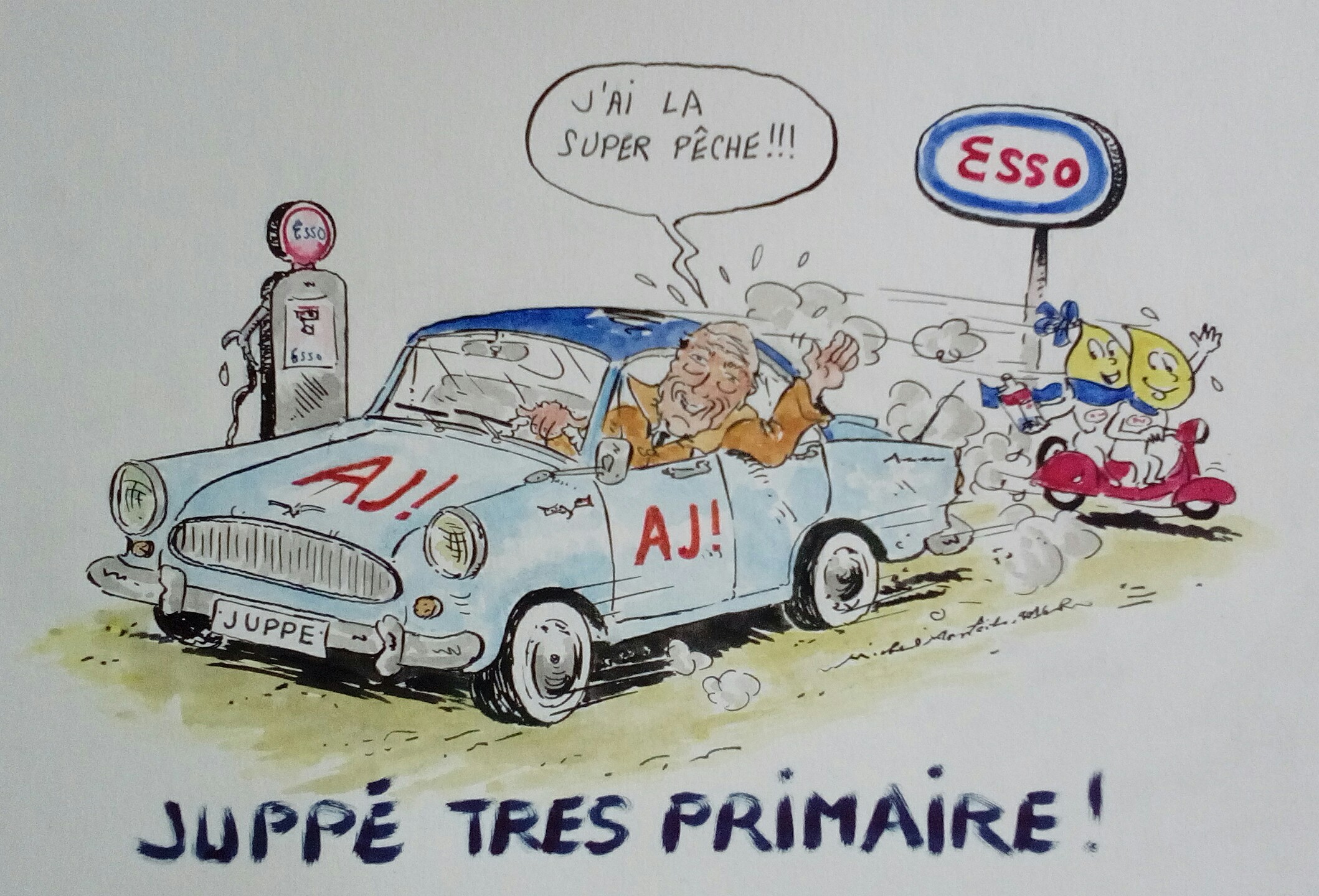 JUPPE l'homme moderne met un tigre dans son moteur à la sortie de prisunic